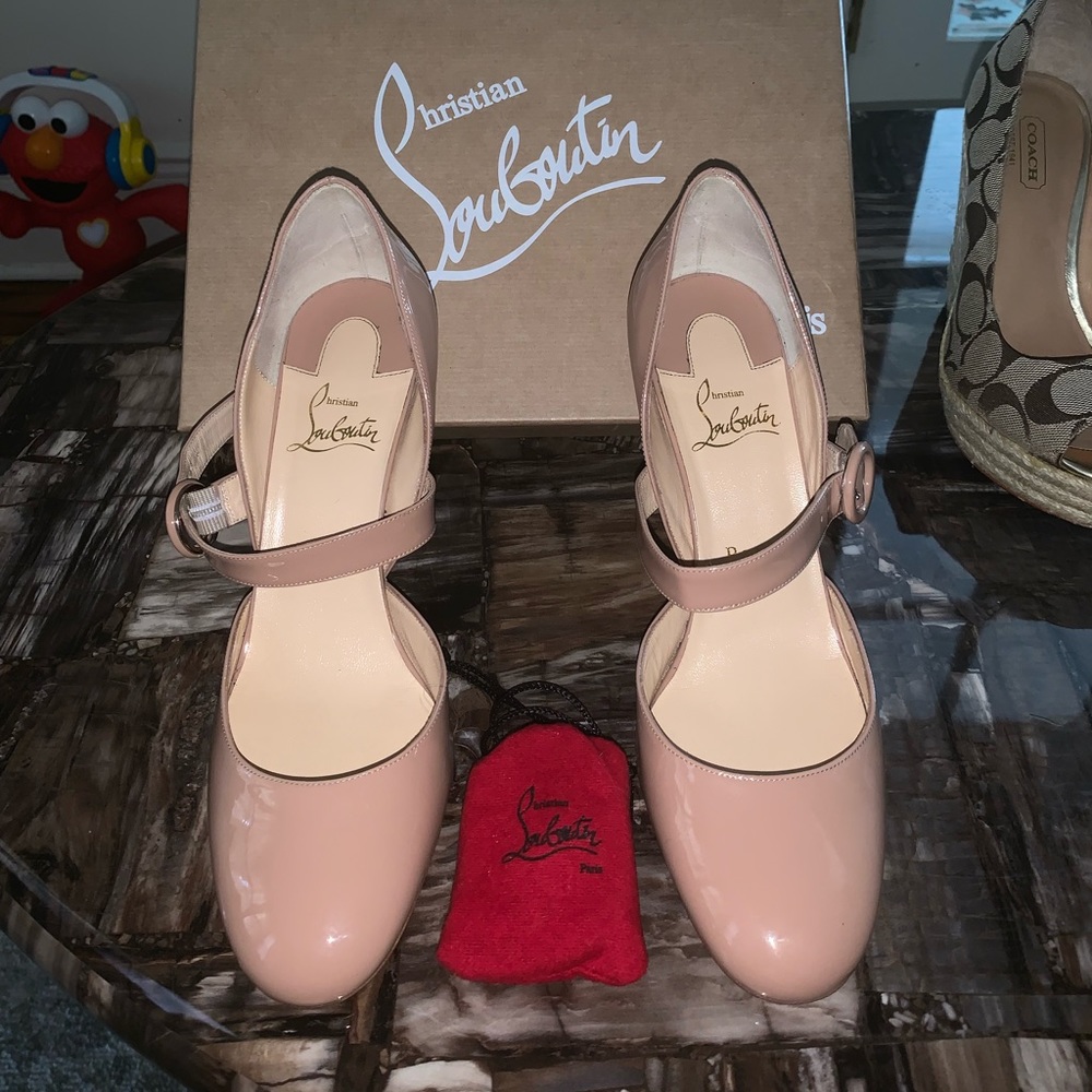 100% AUTH WOMEN LOUBOUTIN MISS KAWA 85 PATENT PUMP